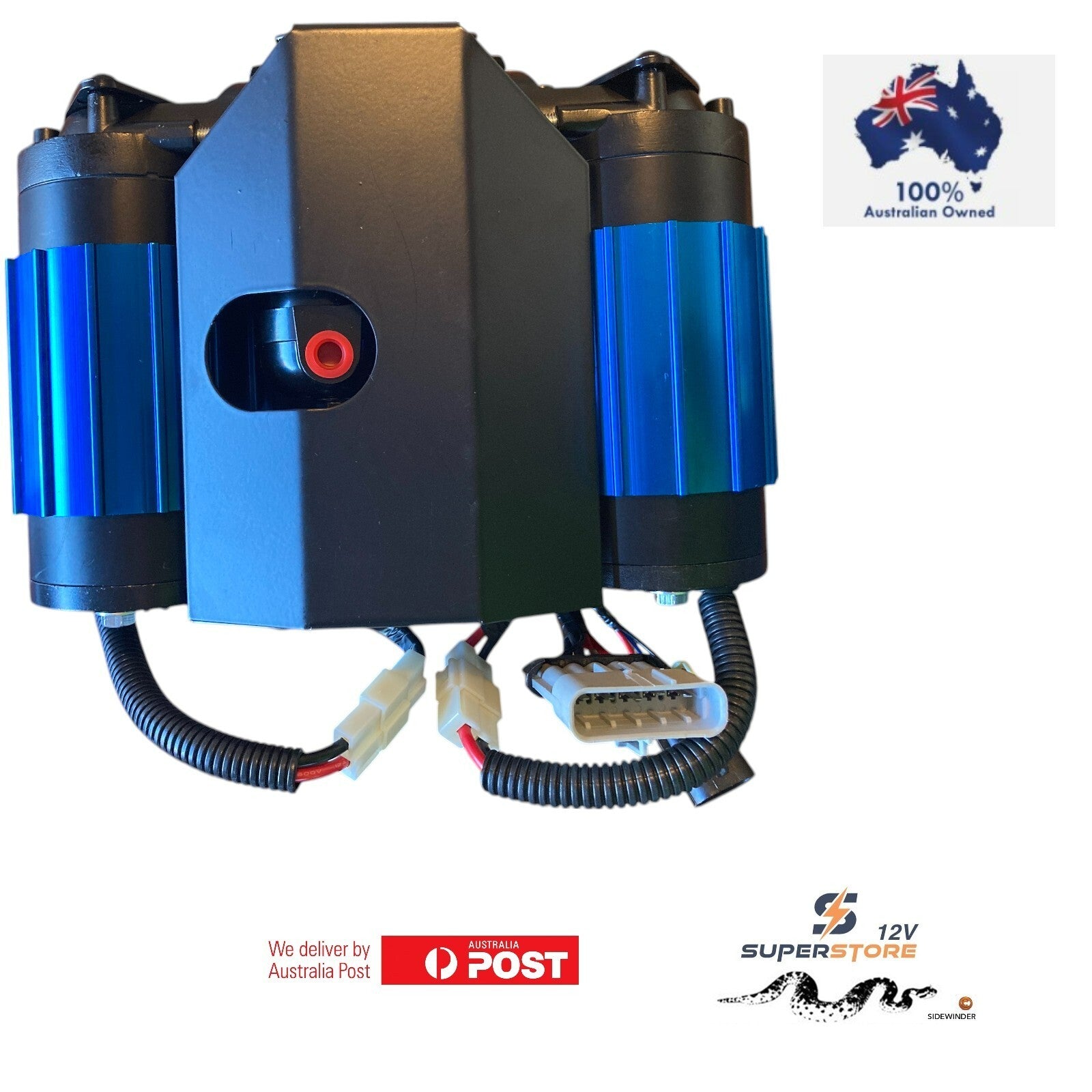 Compressor high output 12V Tyre inflation Caravan Twin Double Cylinder 4x4